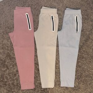 Old Navy Active Dynamic Fleece Kids Jogger Pants Set - Pink, Tan, and Gray